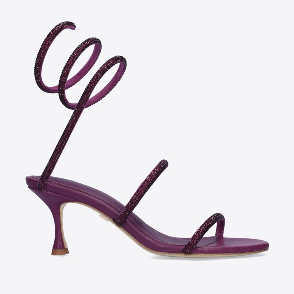Elegant Purple Spiral Strap Heels